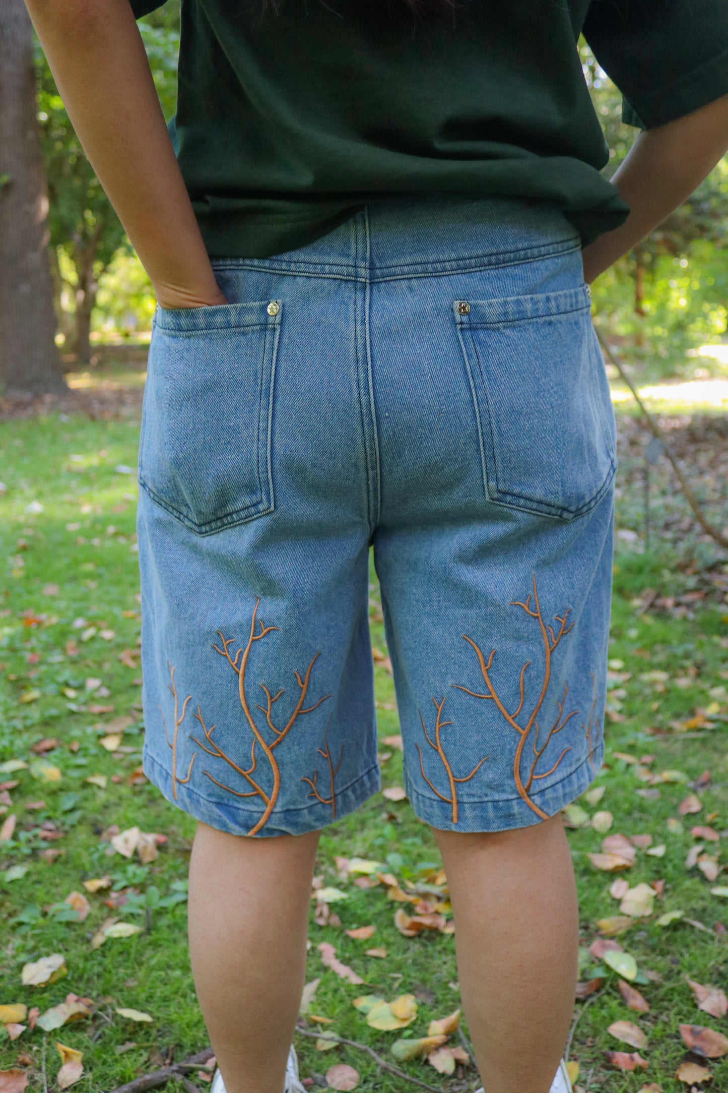 EMBROIDERED JORTS - ROOTS