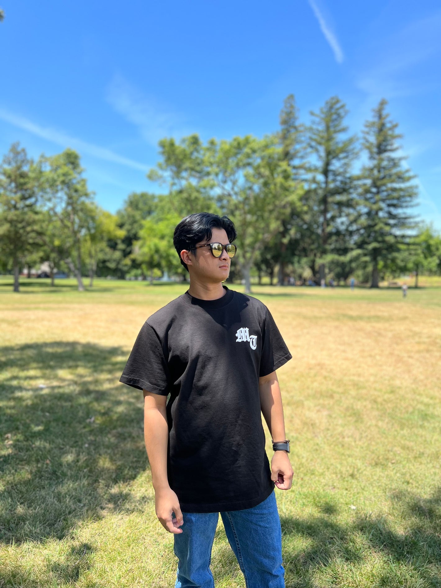 3 stars and a sun tee modern threads black front
