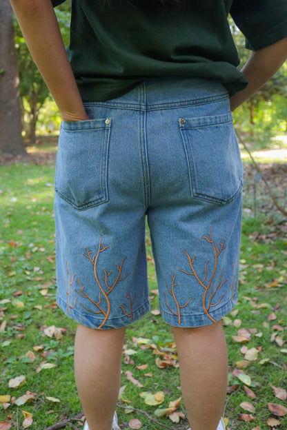 EMBROIDERED JORTS - ROOTS